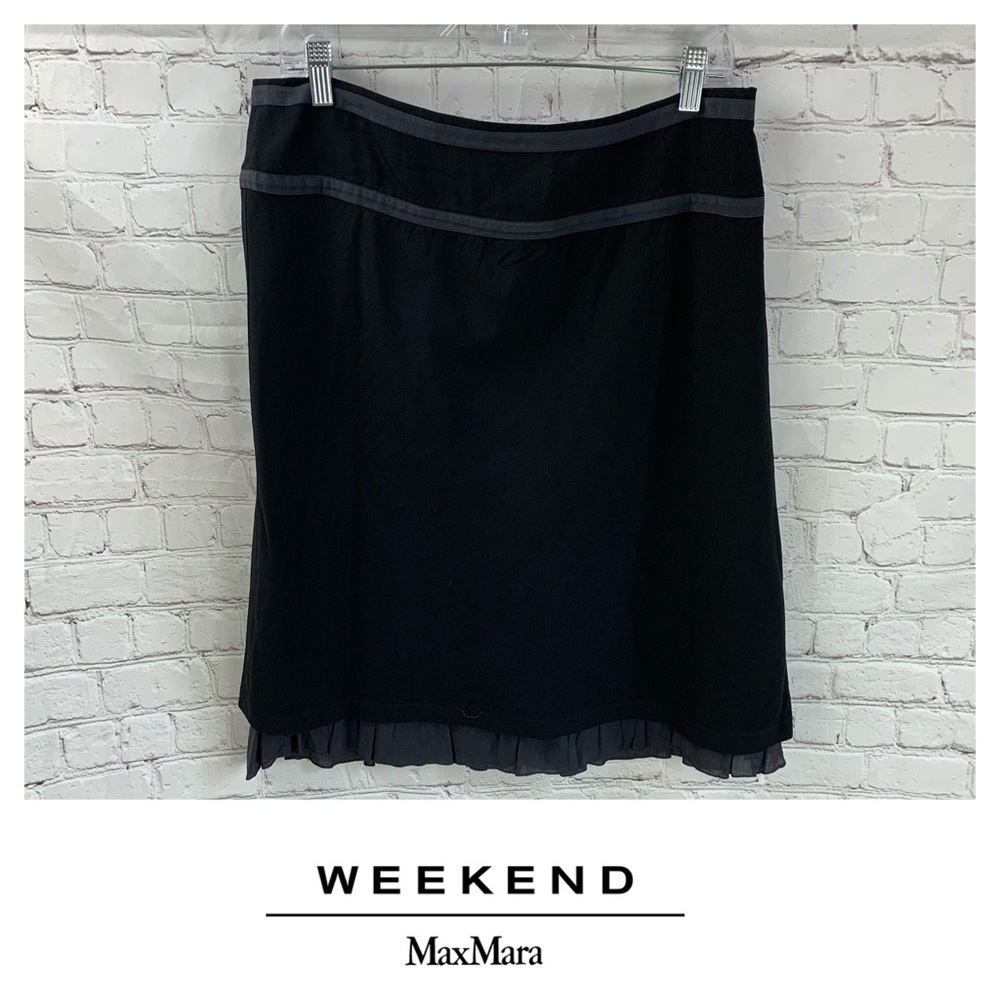 Max Mara Weekend Ribbon Trim Ruffle Pencil Skirt
